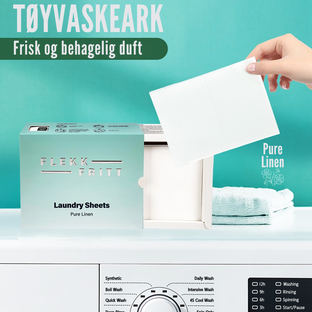 Flekkfritt Tøyvaskeark Pure Linen 50 ark <100 vask