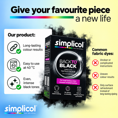 Simplicol Back to Black Tekstilfarge Svart 400g