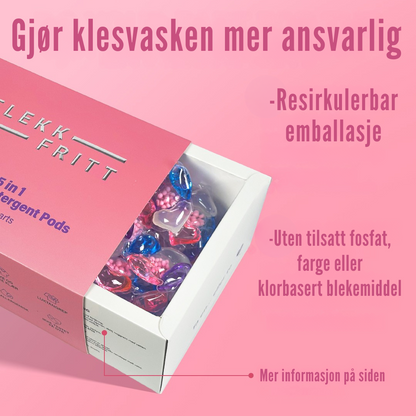 Flekkfritt 5 i 1 Vaskemiddel Pods Petal Hearts 40 stk