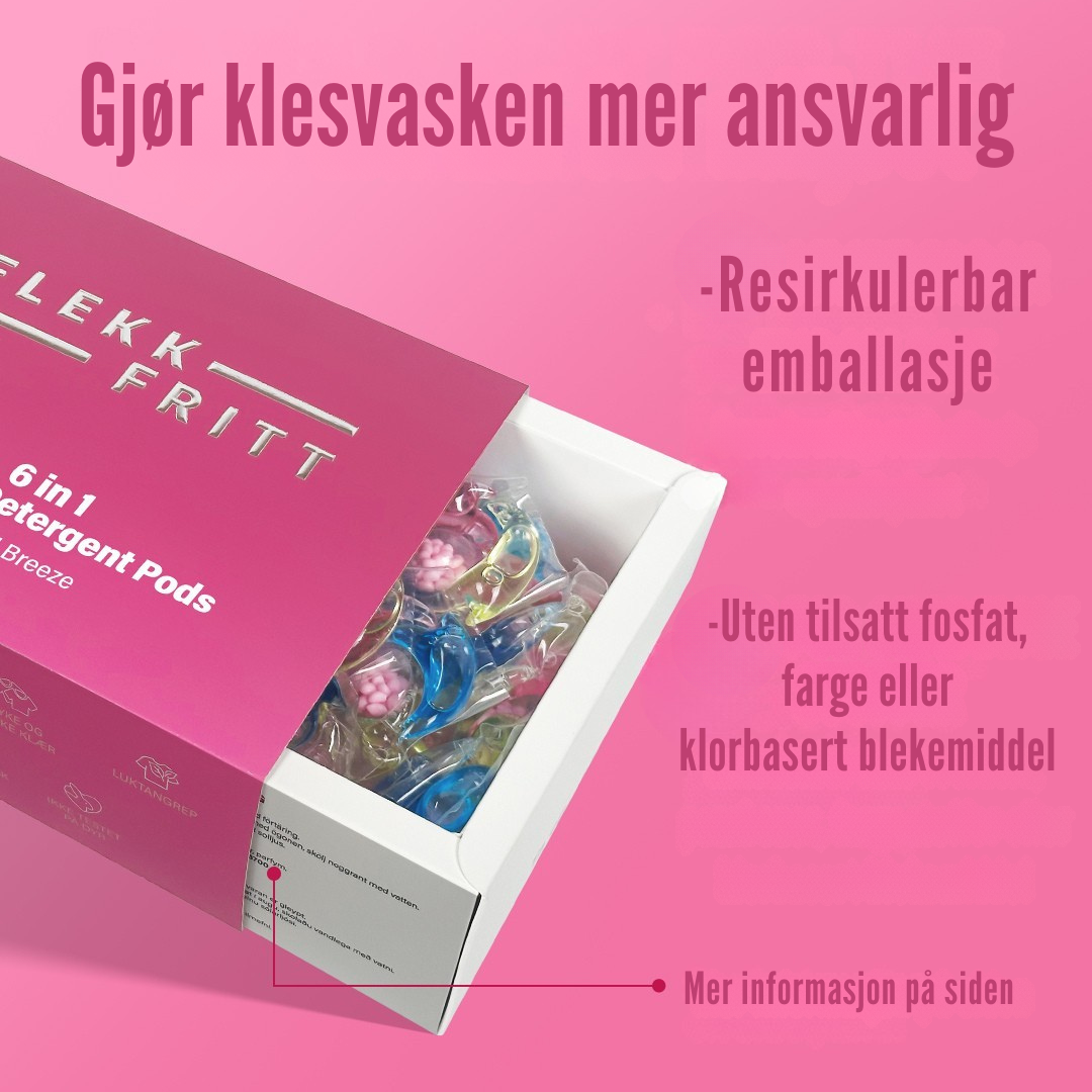 Flekkfritt 6 i 1 Vaskemiddel Pods Orchid Breeze 40 stk