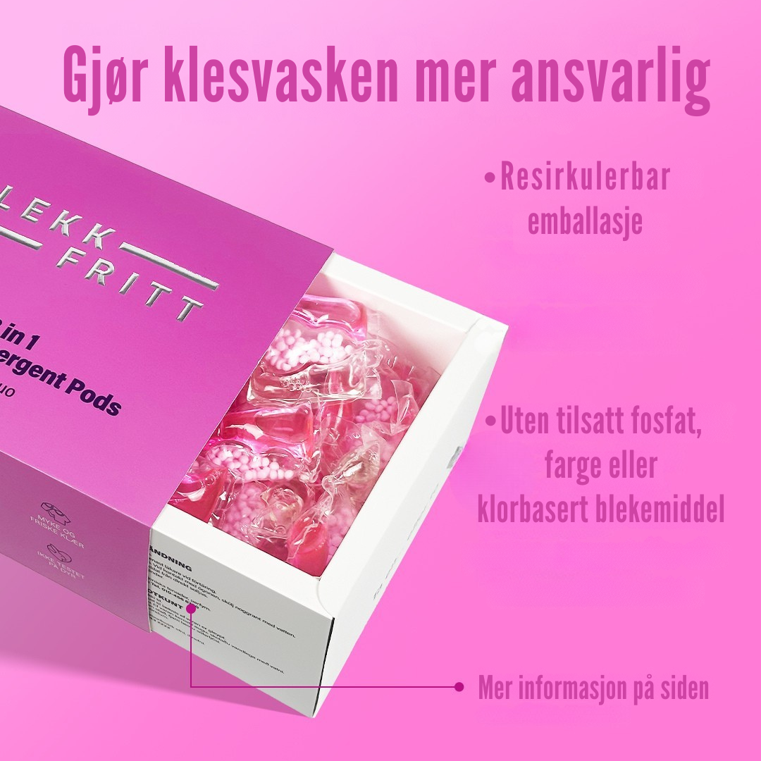 Flekkfritt 3 i 1 Vaskemiddel Pods Bloom Duo 40 stk