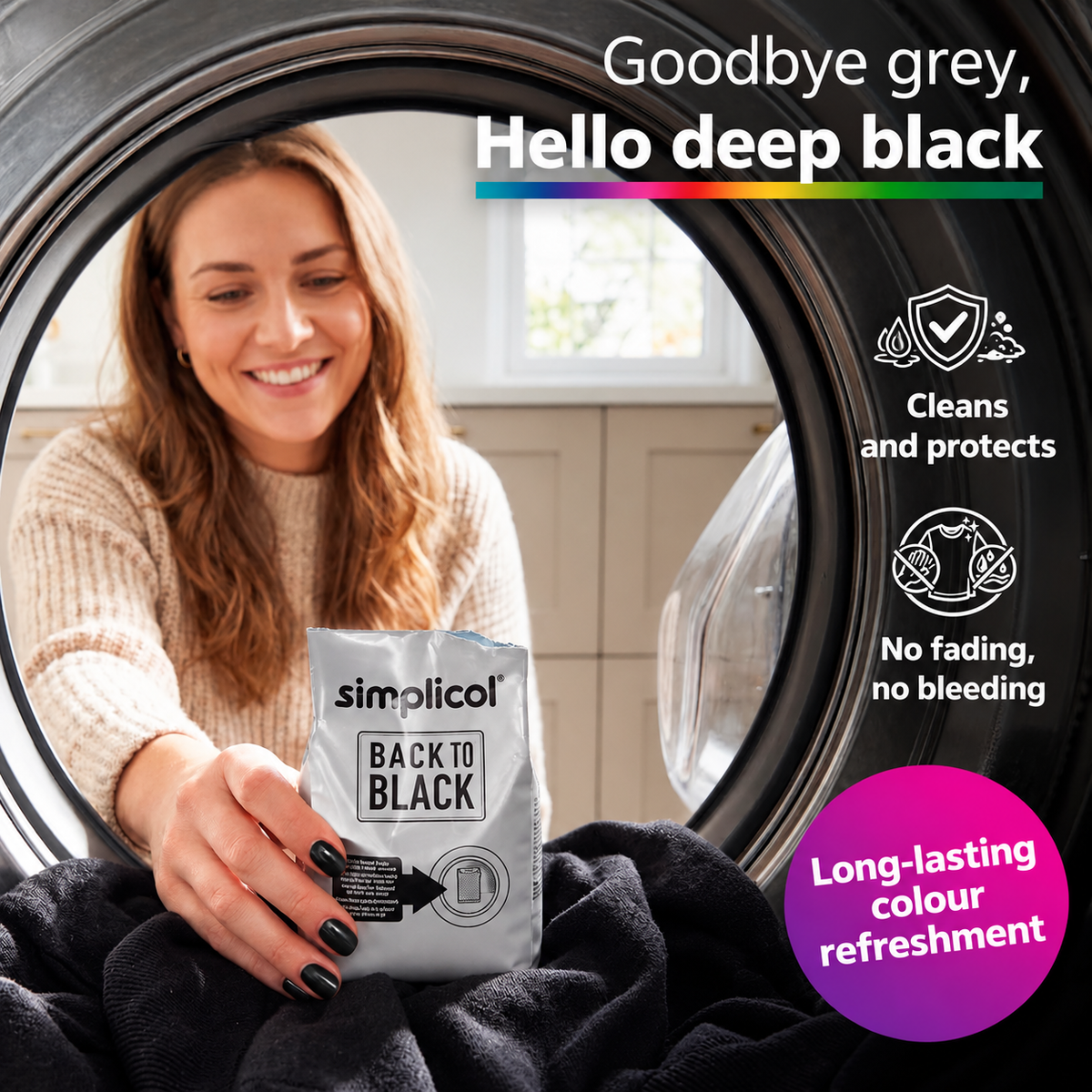 Simplicol Back to Black Tekstilfarge Svart 400g