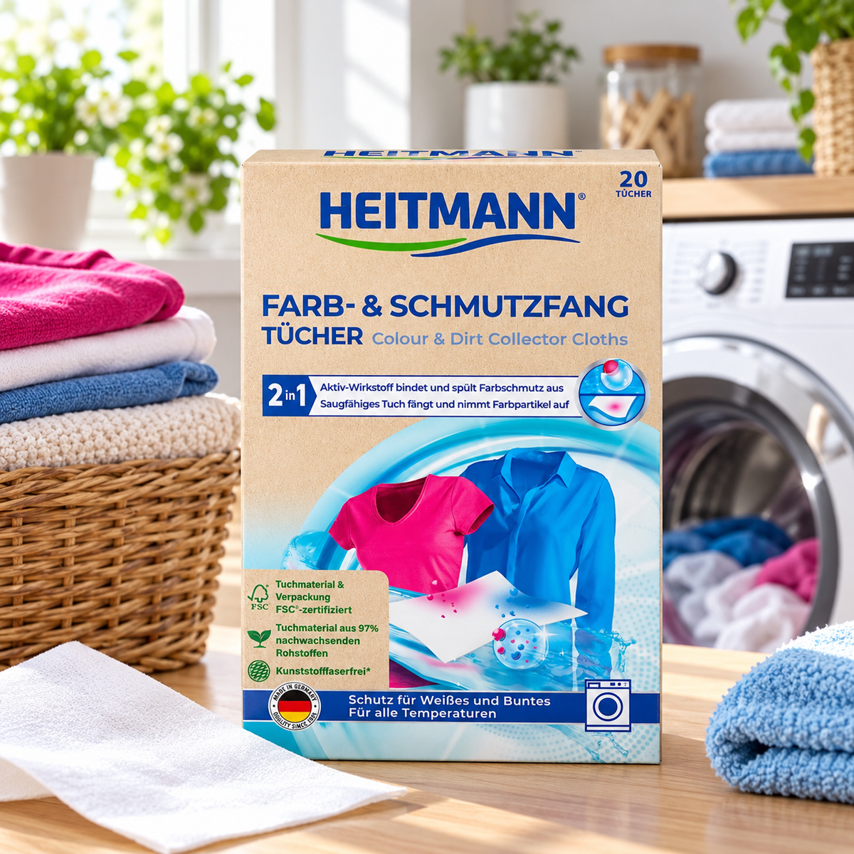 Heitmann Farge- & Smussfangerark 2-in-1 20pk