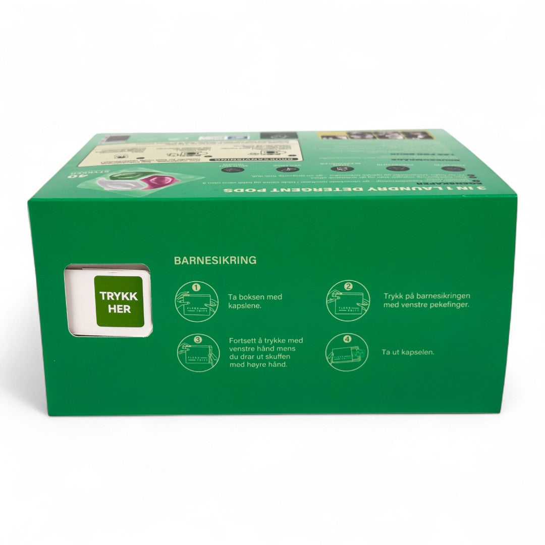 Flekkfritt 3 i 1 Vaskemiddel Pods Triflora 40 stk