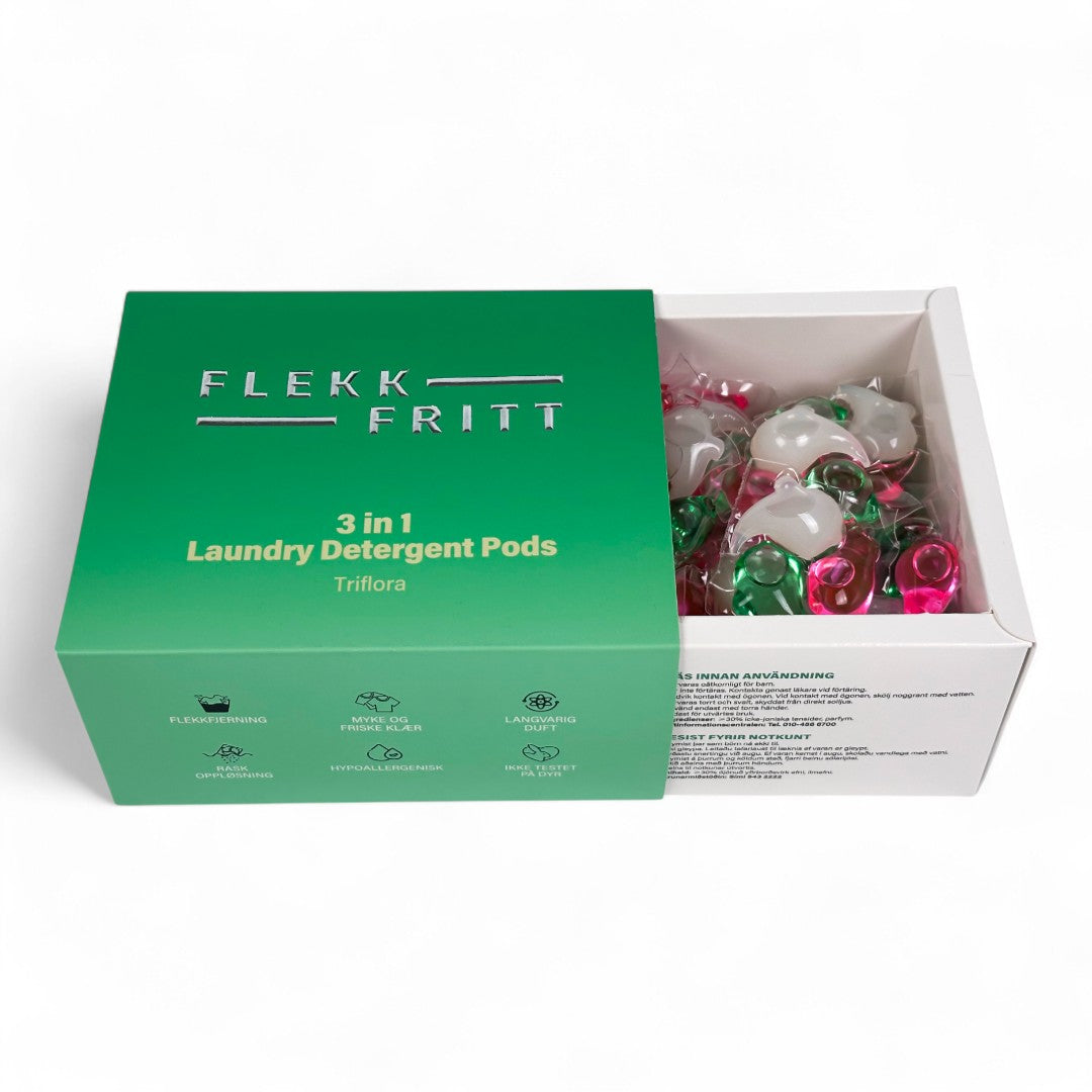 Flekkfritt 3 i 1 Vaskemiddel Pods Triflora 40 stk