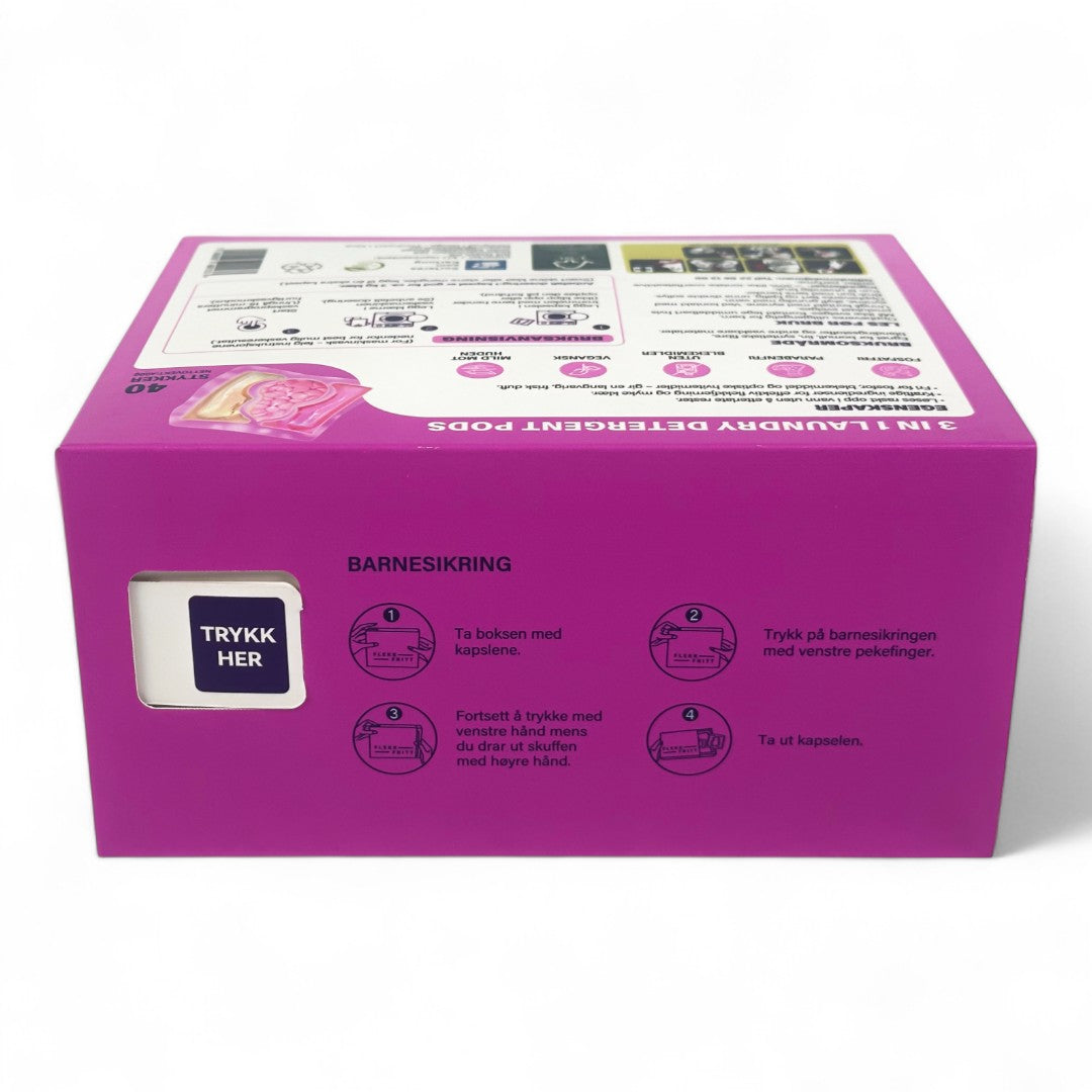 Flekkfritt 3 i 1 Vaskemiddel Pods Bloom Duo 40 stk