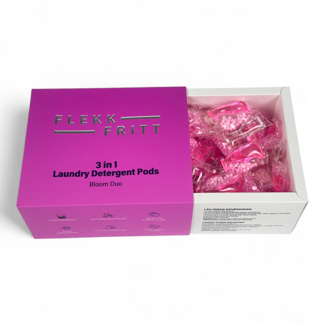 Flekkfritt 3 i 1 Vaskemiddel Pods Bloom Duo 40 stk