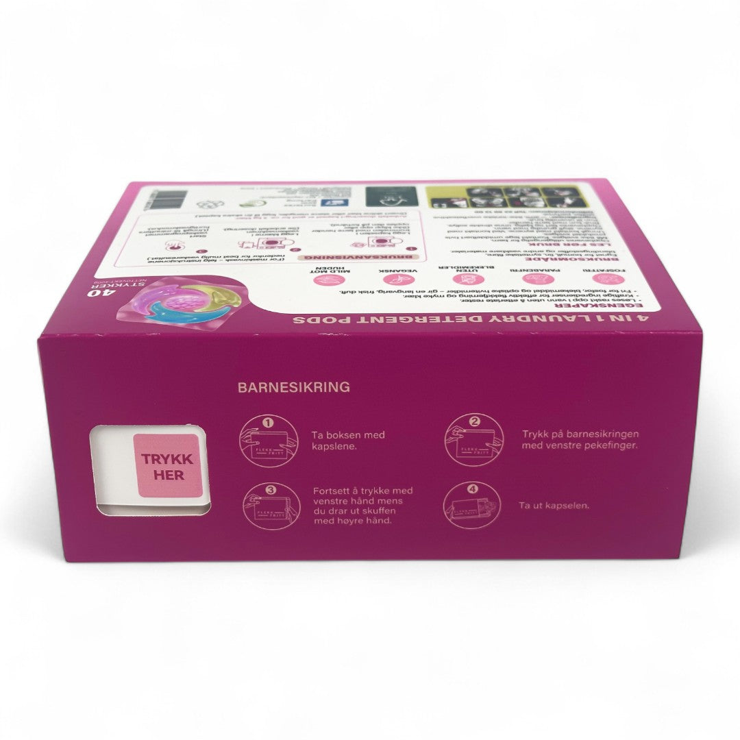 Flekkfritt 4 i 1 Vaskemiddel Pods Floral Swirl 40 stk