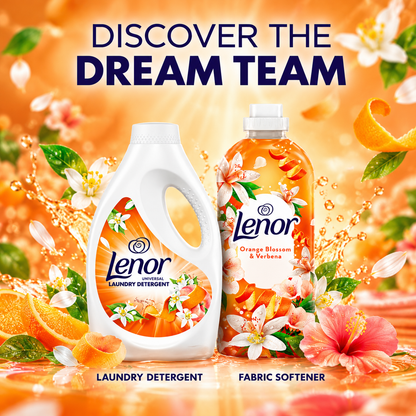 Lenor Orange Blossom & Peach Laundry Detergent 900ml – 20w