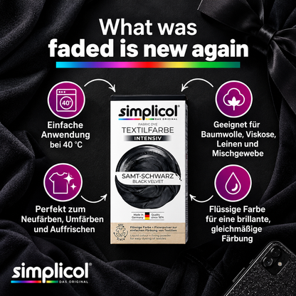 Simplicol Intensiv Tekstilfarge Black Velvet 150ml + 400g