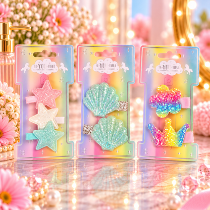 BE-YOU-TIFUL Rainbow Hårklips med Glitter til Barn