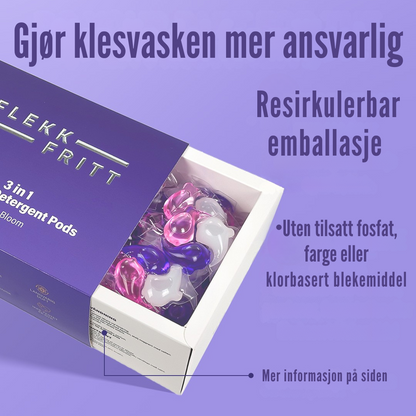 Flekkfritt 3 i 1 Vaskemiddel Pods Triple Bloom 40 stk
