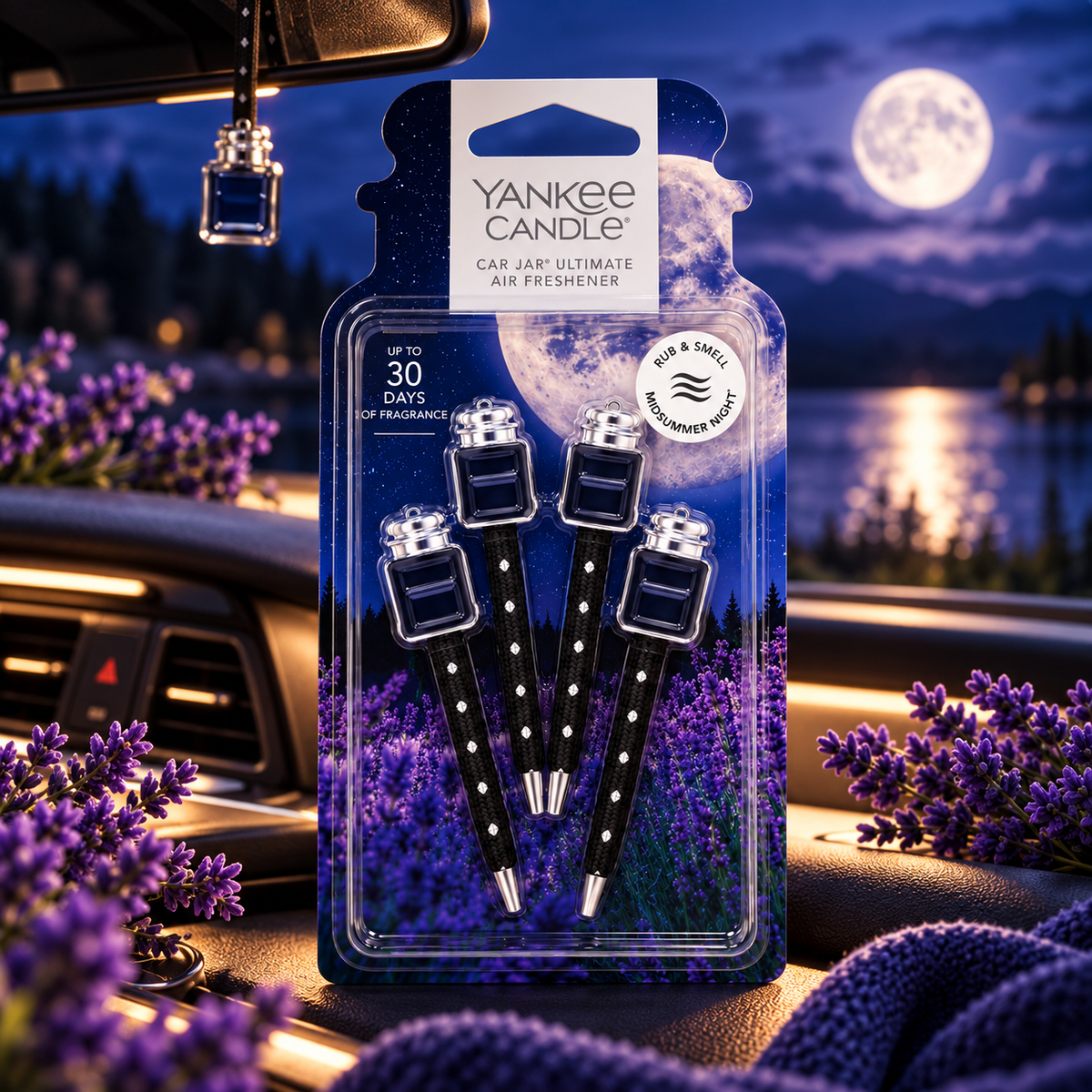 Yankee Candle Car Air Freshener Sticks Midsummer's Night 4pk