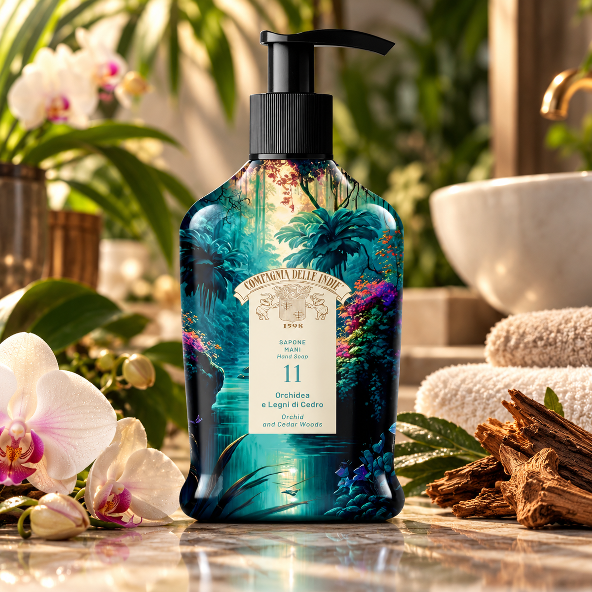 Compagnia delle Indie No.11 Orchid & Cedar Wood Flytende Håndsåpe 300ml