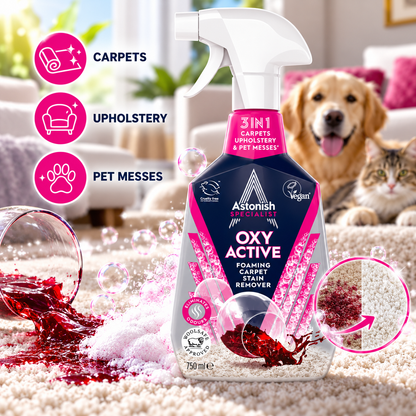 Astonish Specialist Oxy Active Foaming Carpet Stain Remover Teppe- og Møbelrens 750ml