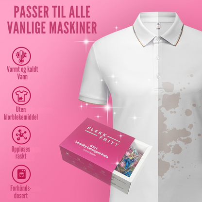 Flekkfritt 6 i 1 Vaskemiddel Pods Orchid Breeze 40 stk