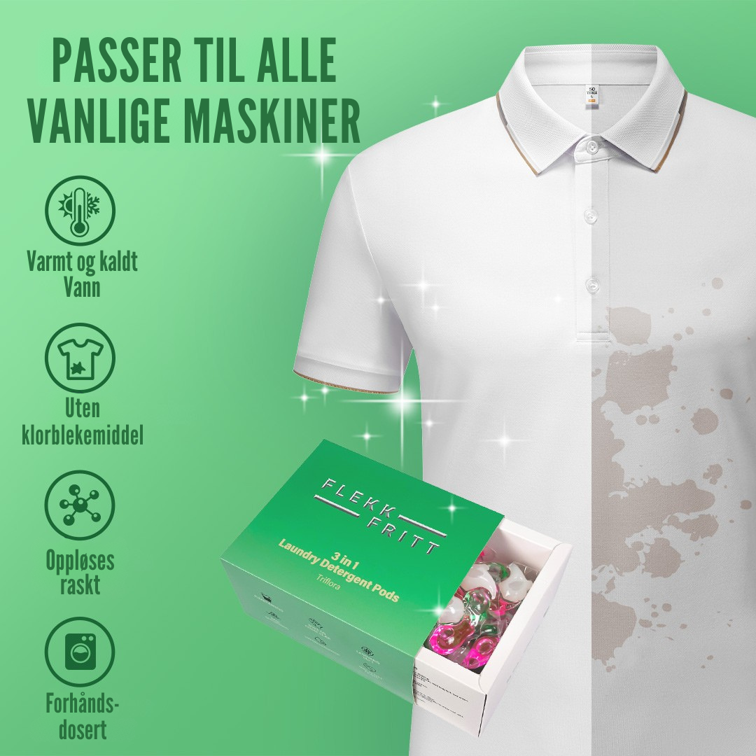 Flekkfritt 3 i 1 Vaskemiddel Pods Triflora 40 stk