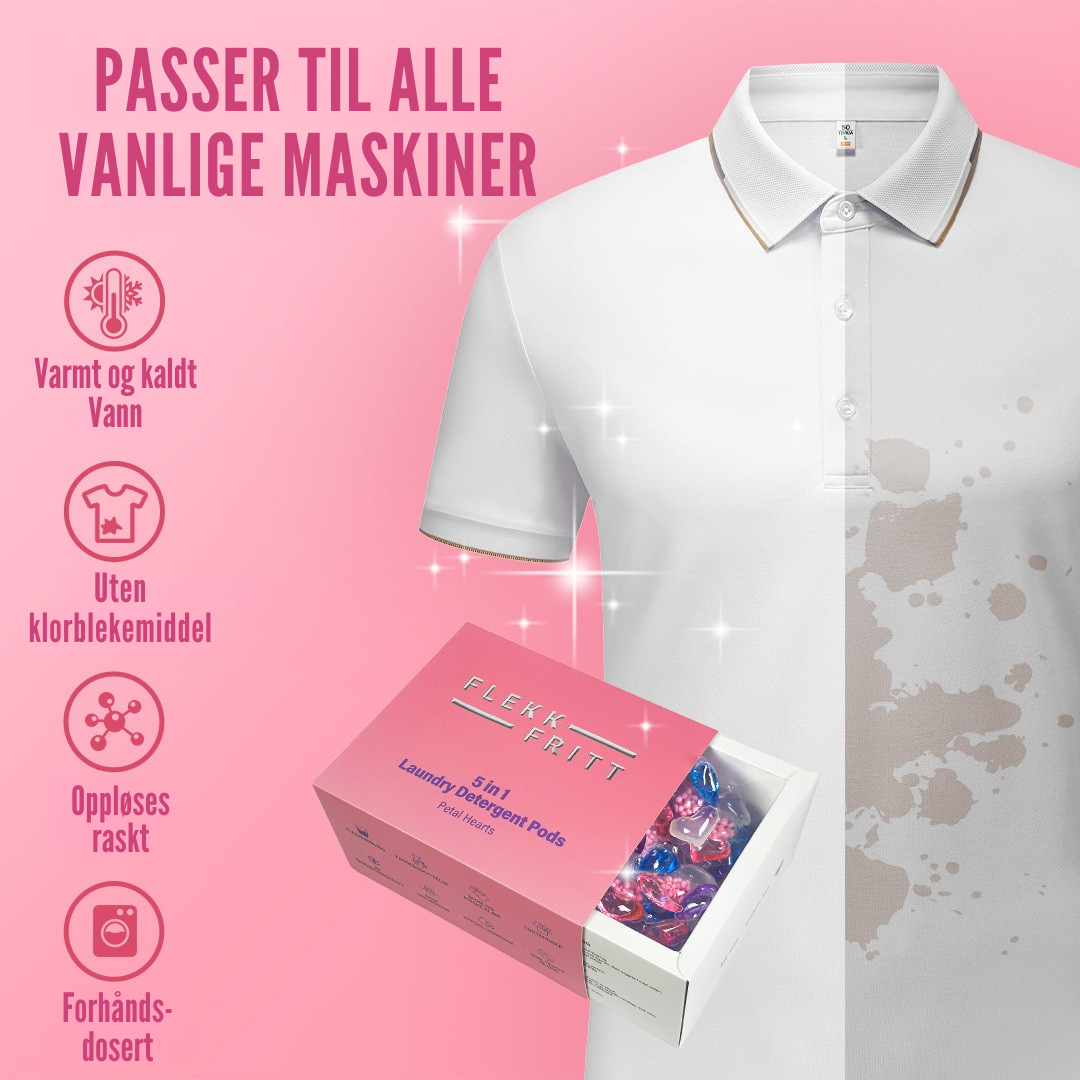 Flekkfritt 5 i 1 Vaskemiddel Pods Petal Hearts 40 stk