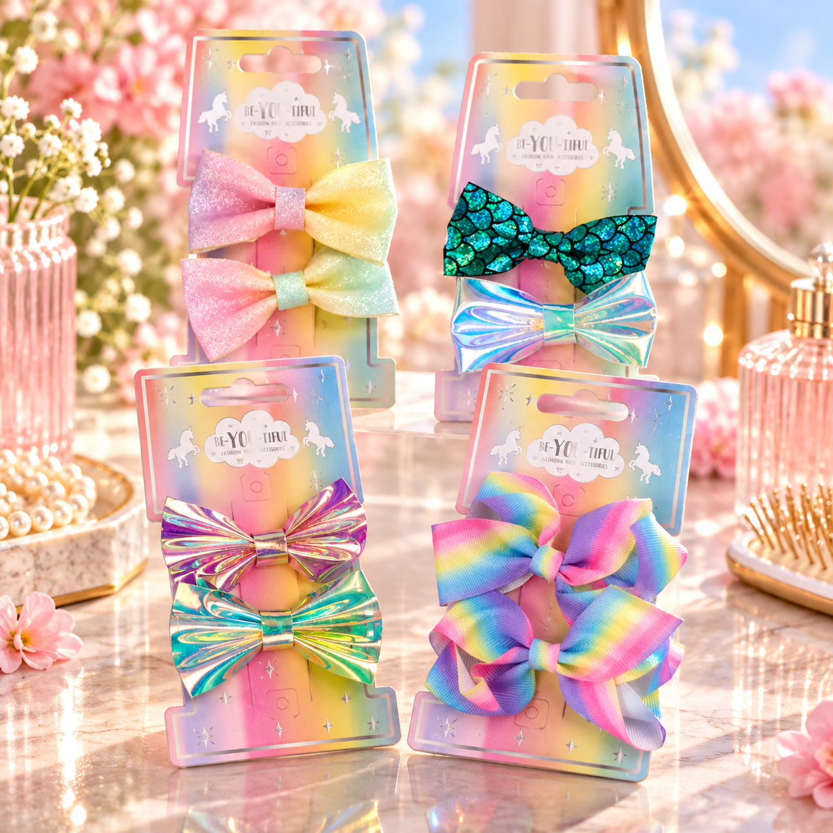 BE-YOU-TIFUL Rainbow Hårsløyfer til Barn 2pk Div.Typer