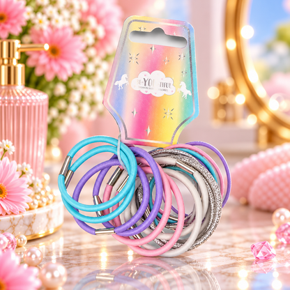 BE-YOU-TIFUL Rainbow Hårstrikker i Pastellfarger til Barn 20pk