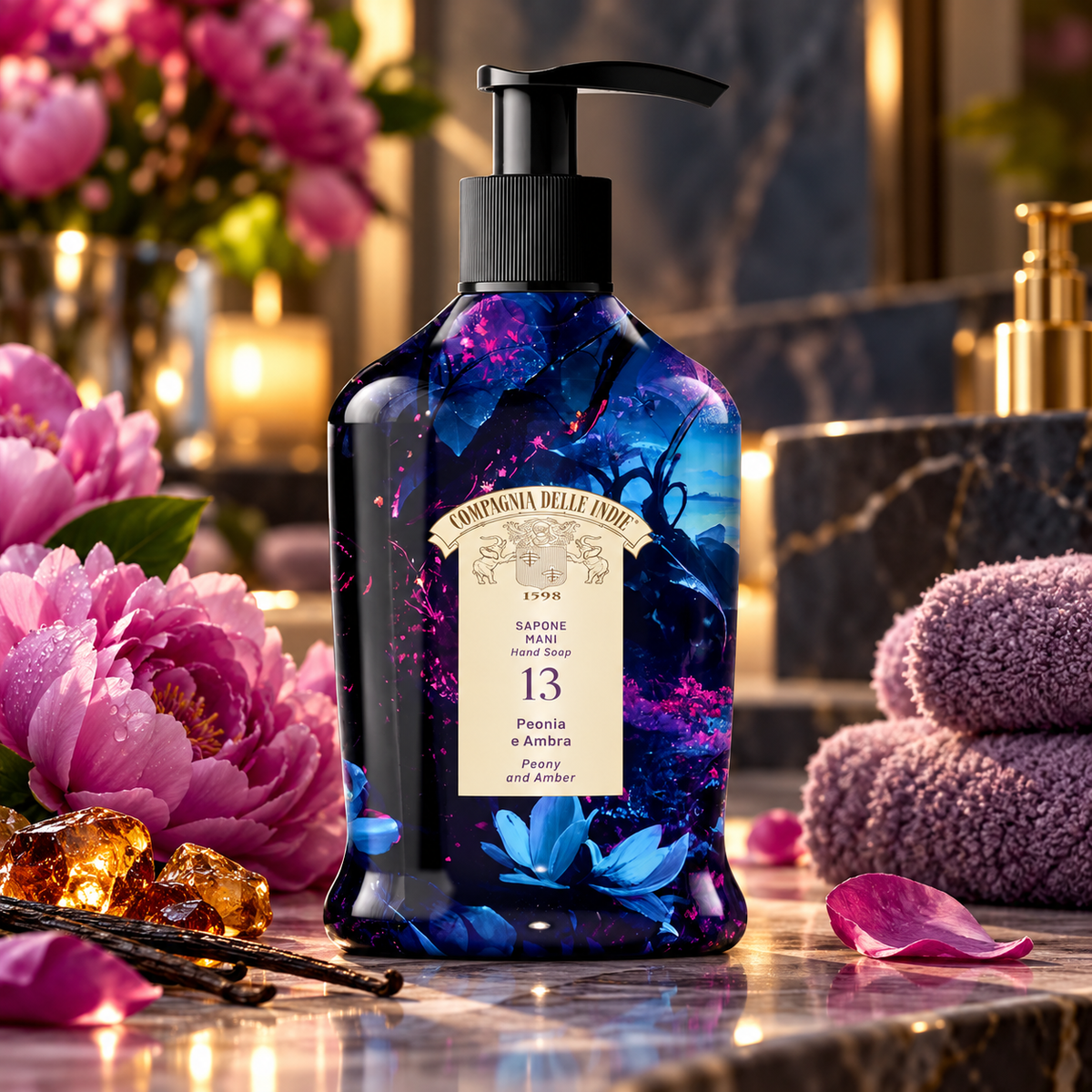 Compagnia delle Indie No.13 Peony & Amber Flytende Håndsåpe 300ml