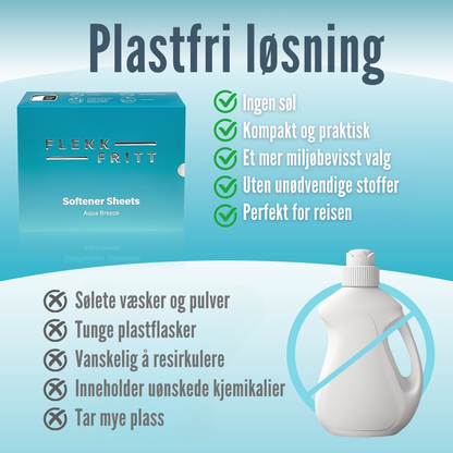 Flekkfritt Tøymyknerark Aqua Breeze 50 stk <100 vask