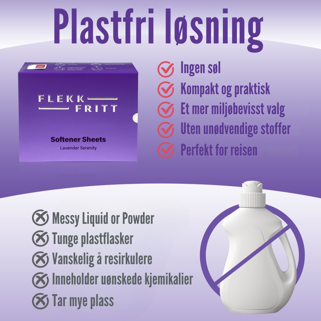 Flekkfritt Tøymyknerark Lavender Serenity 50 stk <100 vask