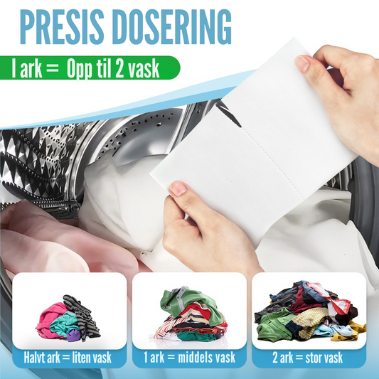 Flekkfritt Tøyvaskeark Aqua Breeze 50 ark <100 vask