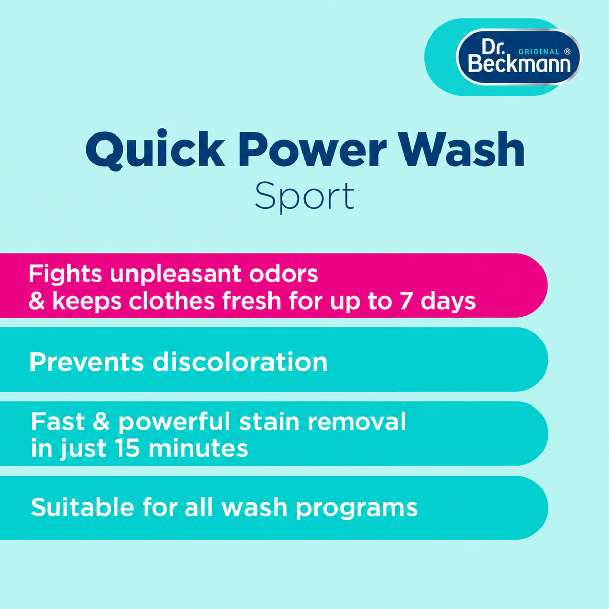 Dr. Beckmann Quick Power Wash Sport Laundry Detergent 800ml