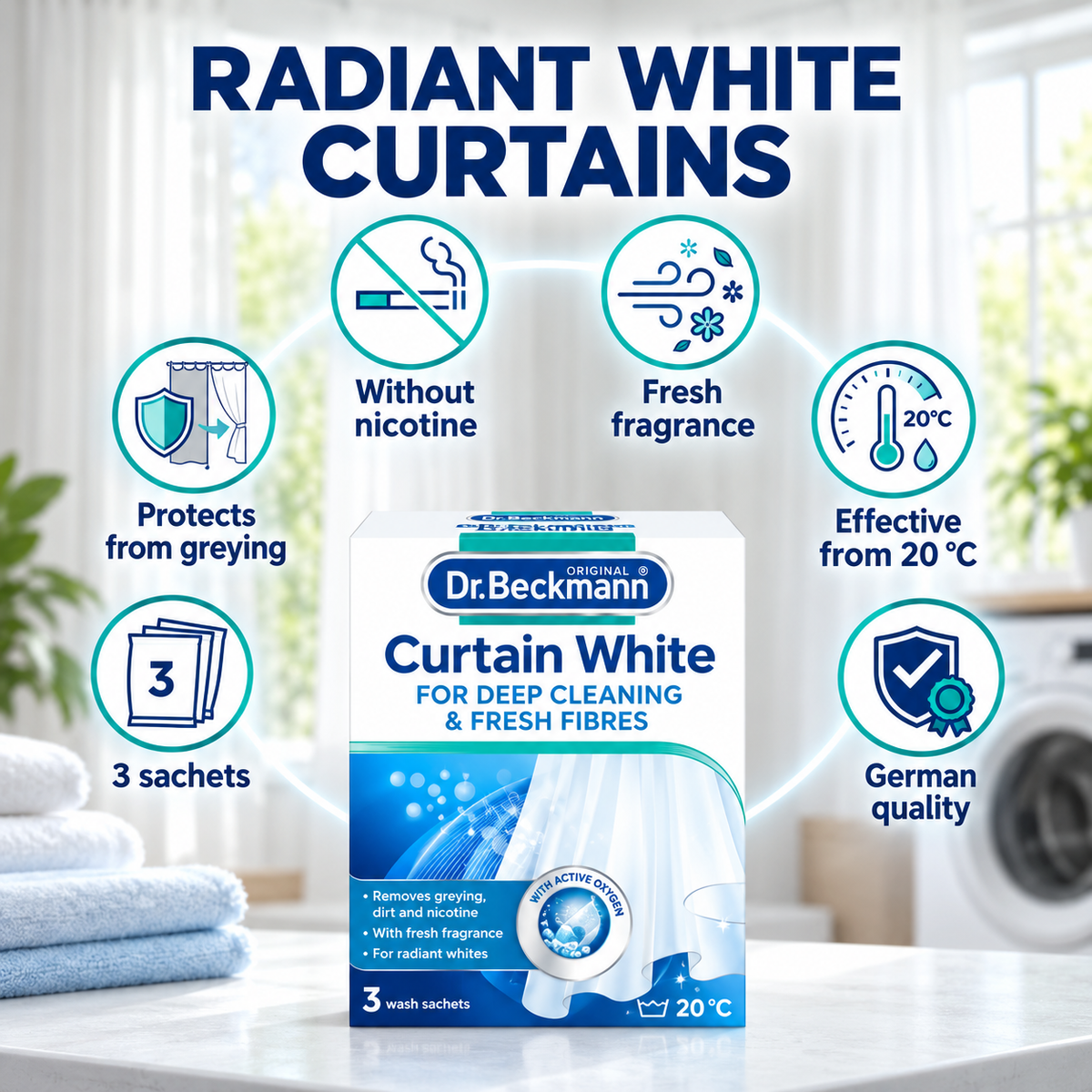 Dr. Beckmann Gardinen Weiss Gardinbleking 3 x 40g