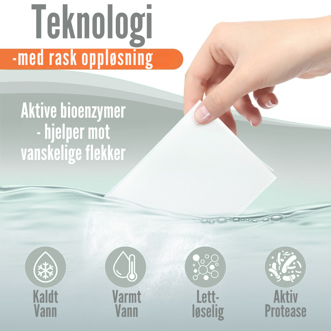 Flekkfritt Tøyvaskeark Uten Duft 50 ark <100 vask