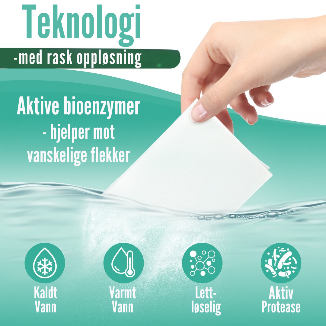 Flekkfritt Tøyvaskeark Pure Linen 50 ark <100 vask