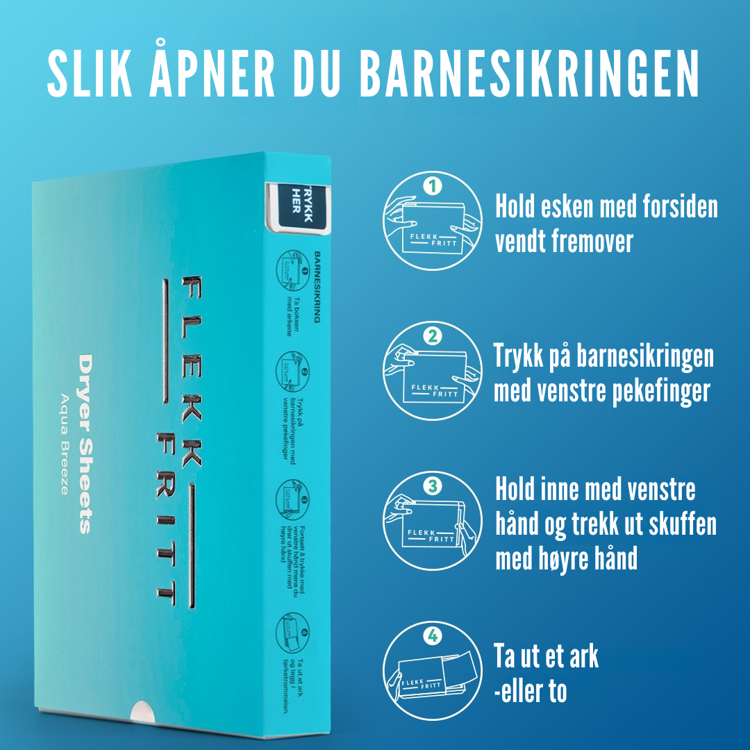 Flekkfritt Tørketrommelark Aqua Breeze 40 stk