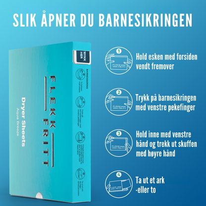 Flekkfritt Tørketrommelark Aqua Breeze 40 stk