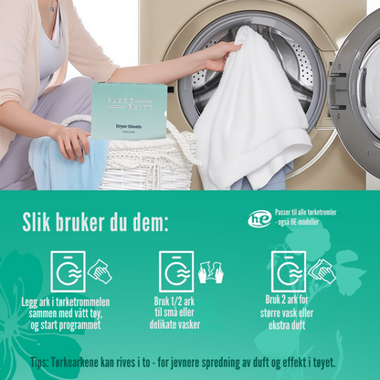Flekkfritt Tørketrommelark Pure Linen 40 stk