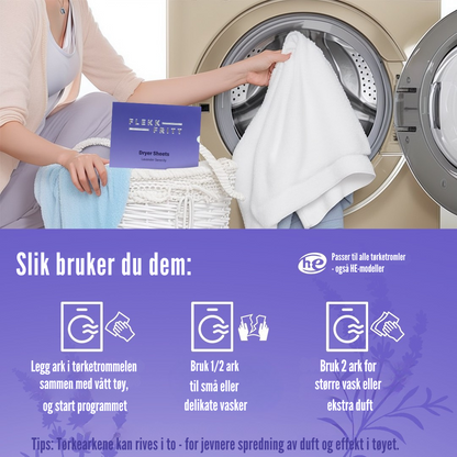 Flekkfritt Tørketrommelark Lavender Serenity 40 stk