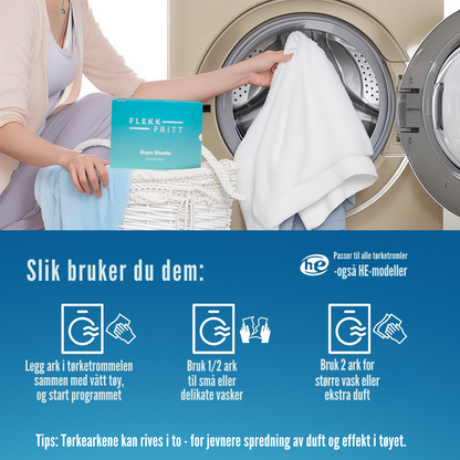 Flekkfritt Tørketrommelark Aqua Breeze 40 stk