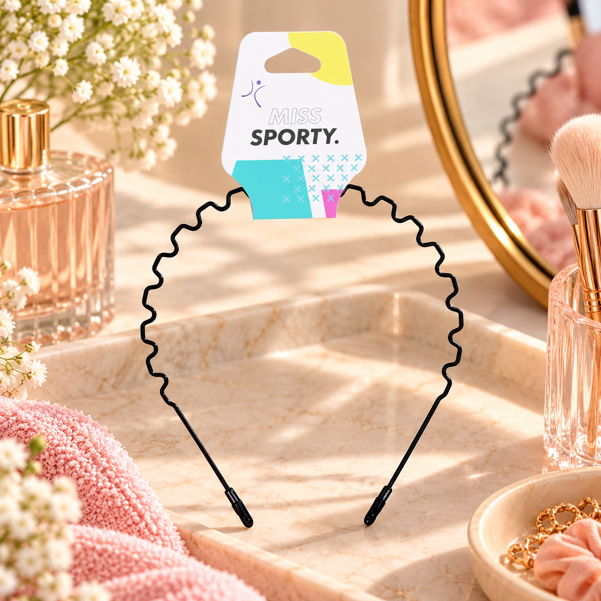 Miss Sporty Hårbøyle – Black Zig Zag