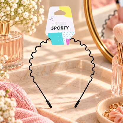 Miss Sporty Hårbøyle – Black Zig Zag