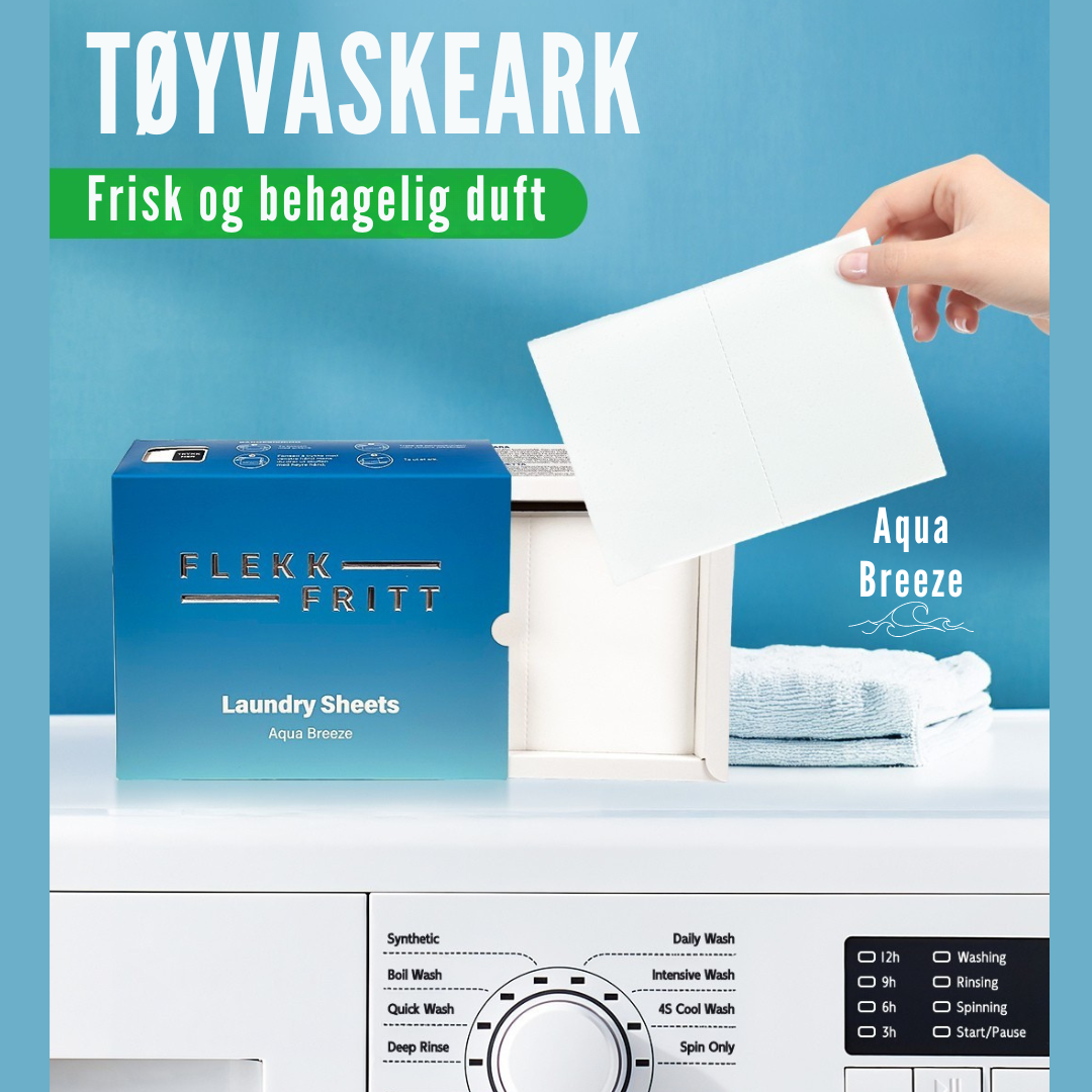 Flekkfritt Tøyvaskeark Aqua Breeze 50 ark <100 vask