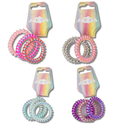 BE-YOU-TIFUL Rainbow Spiralhårstrikker til Barn 3pk Div.Typer