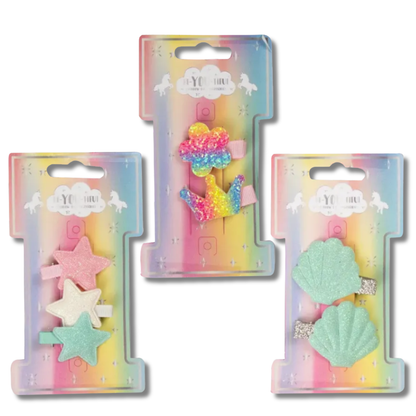 BE-YOU-TIFUL Rainbow Hårklips med Glitter til Barn