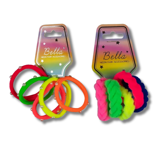 Bella Neon Hair Accessories Neon Hårstrikker 5pk Div.Typer