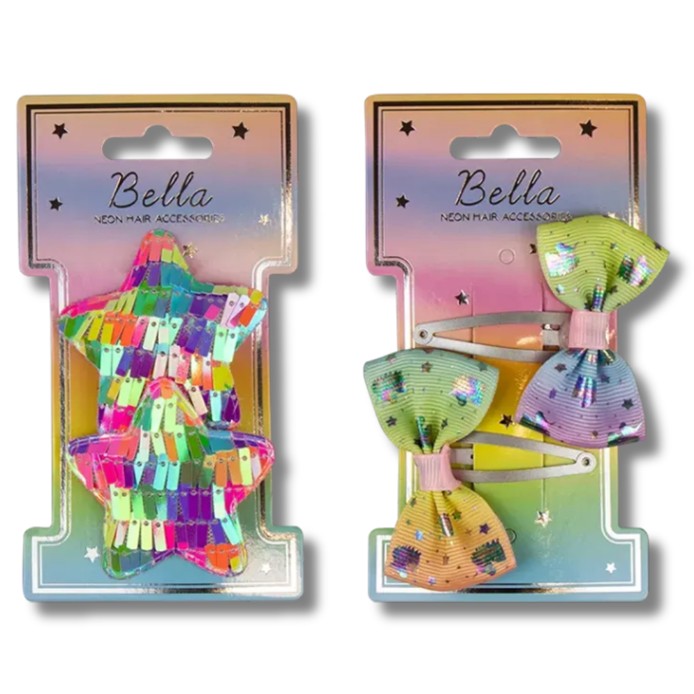 Bella Neon Hair Accessories Hårspenner 2pk Div.Typer