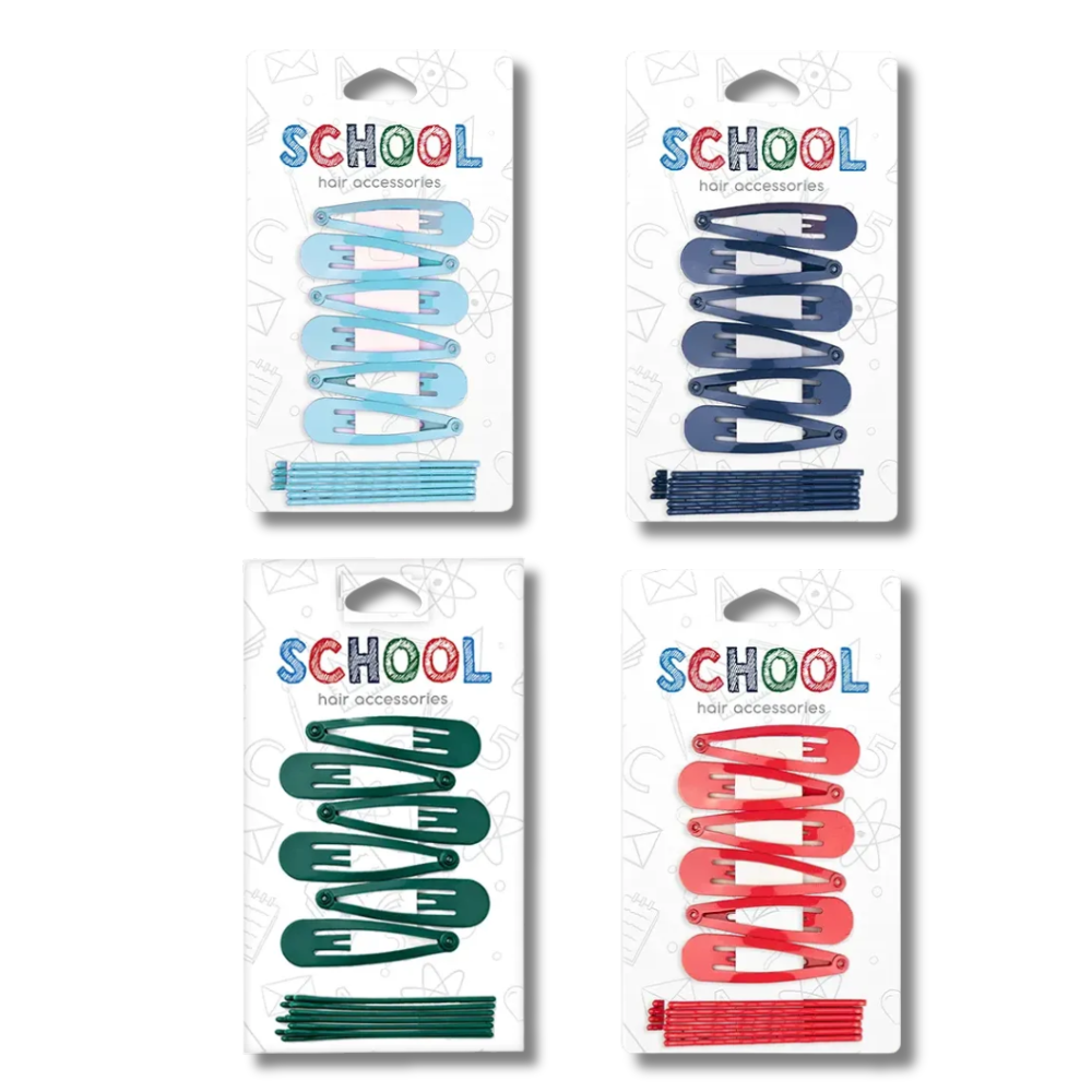 School Hair Accessories Hårspenner og Hårnåler 12pk Div.Farger