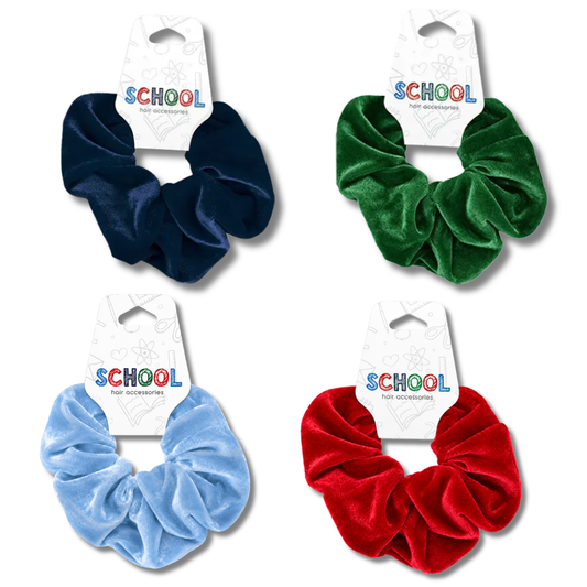 School Hair Accessories Scrunchie i Velur 1pk Div.Farger