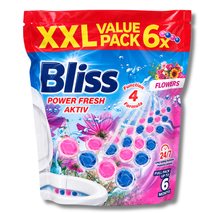 Bliss Power Fresh Aktiv WC Block Flowers 6 x 50g