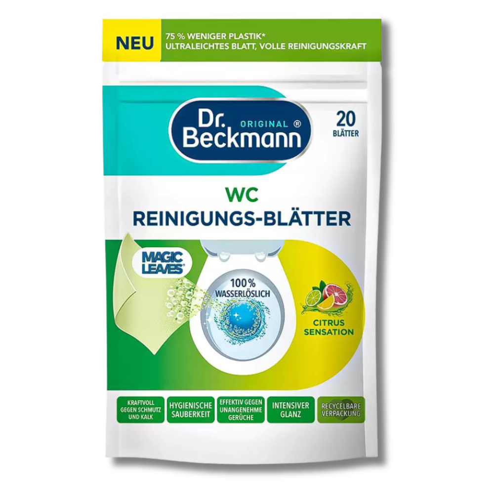 Dr. Beckmann Magic Leaves WC-Rengjøringsark Citrus 20 stk