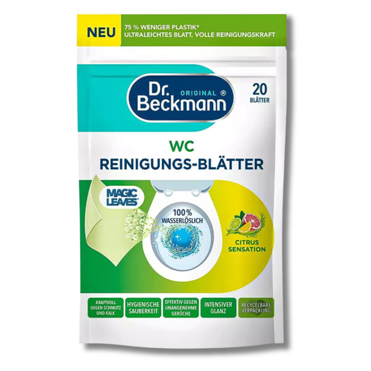 Dr. Beckmann Magic Leaves WC-Rengjøringsark Citrus 20 stk