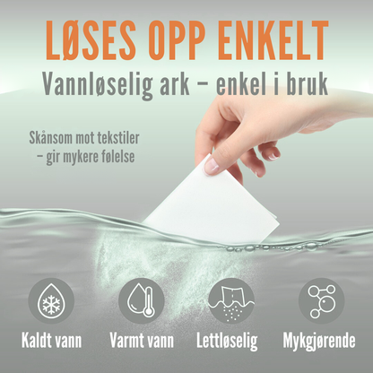 Flekkfritt Tøymyknerark Uten duft 50 stk <100 vask
